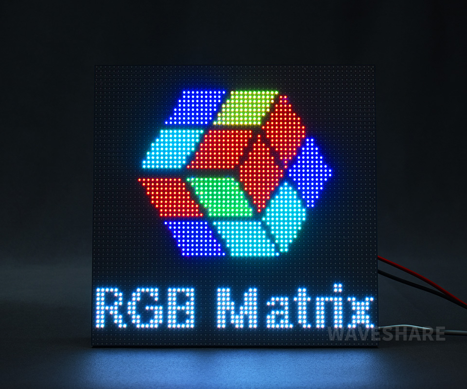 ESP32-S3-RGB-Matrix 驱动64×64 RGB点阵屏显示效果