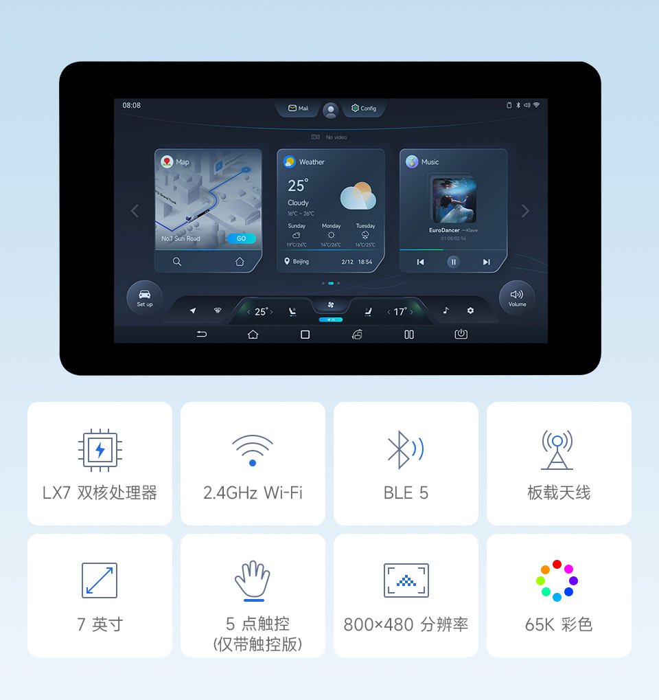 ESP32-S3 7 英寸电容触控屏开发板