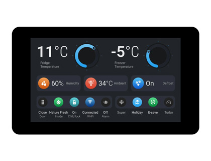 ESP32-S3 7 英寸电容触控屏开发板的应用场景，分别介绍了多元输出场景，HMI人机界面场景，和LVGL GUI开发场景
