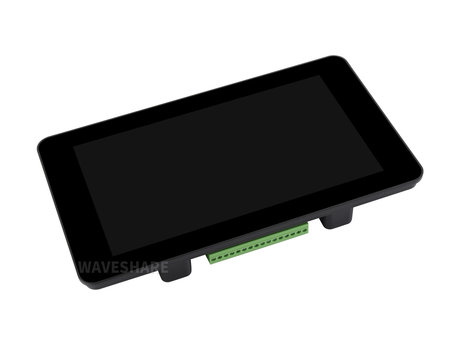 ESP32-S3 7 英寸电容触控屏开发板俯视图，黑屏状态