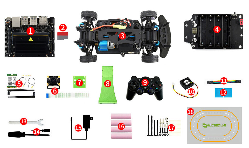 JetRacer Pro AI Kit AI 赛车机器人配置清单
