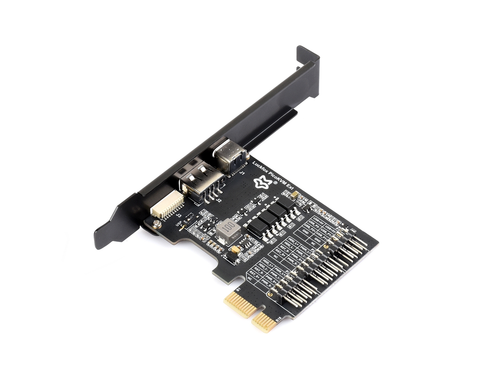 Luckfox PicoKVM 拓展板 PCIe 接口通用 引出主板 USB 接口 可配合 Luckfox PicoKVM 远程控制开关机