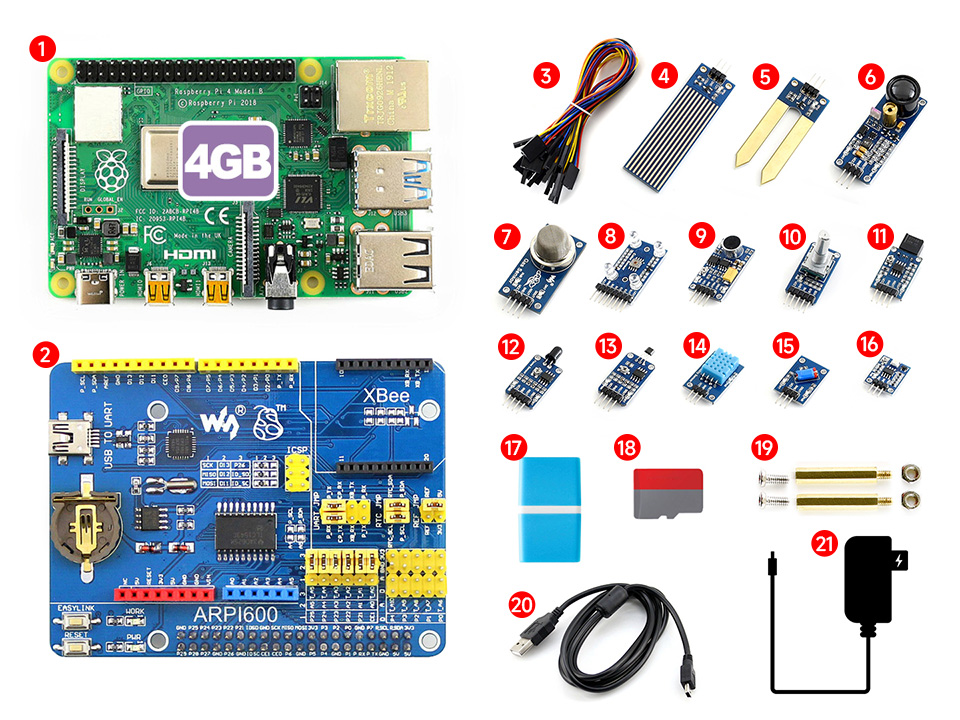 树莓派4代传感器套件配置清单