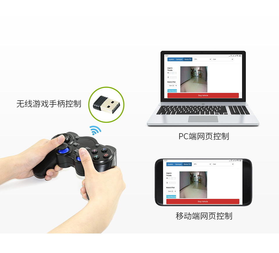 PiRacer Pro AI智能机器人高度集成的JetRacer Pro扩展板