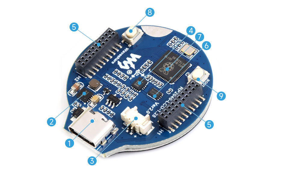 微雪 RP2040 微控制器开发板资源简介
