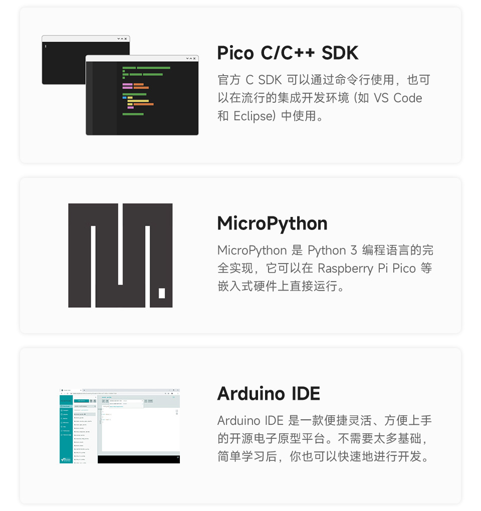 RP2350-LCD-0.85开发板支持的开发环境说明