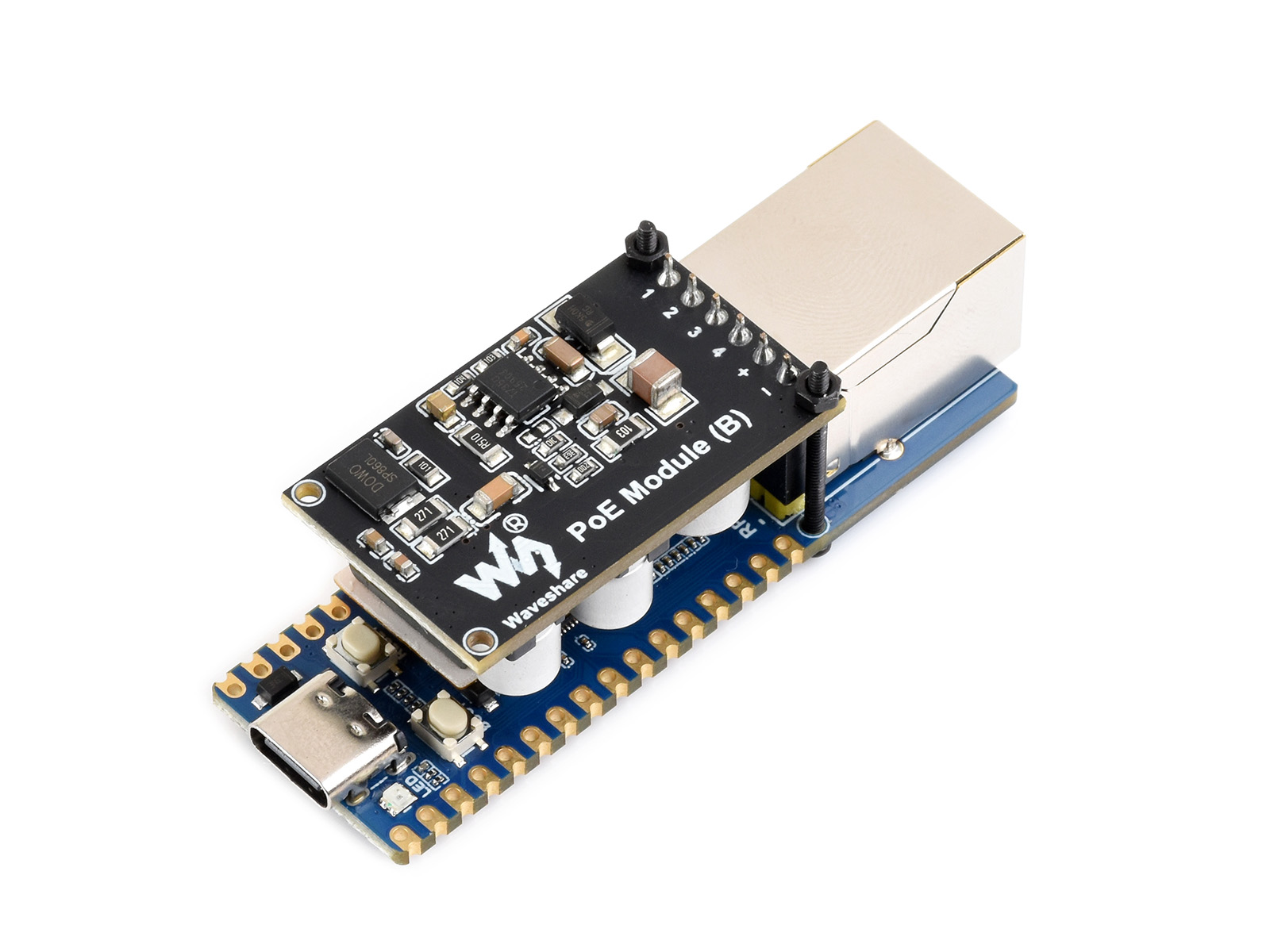 RP2350-POE-ETH 开发套件  双核双架构 PoE供电开发板 W6300以太网 pico2 含PoE模块