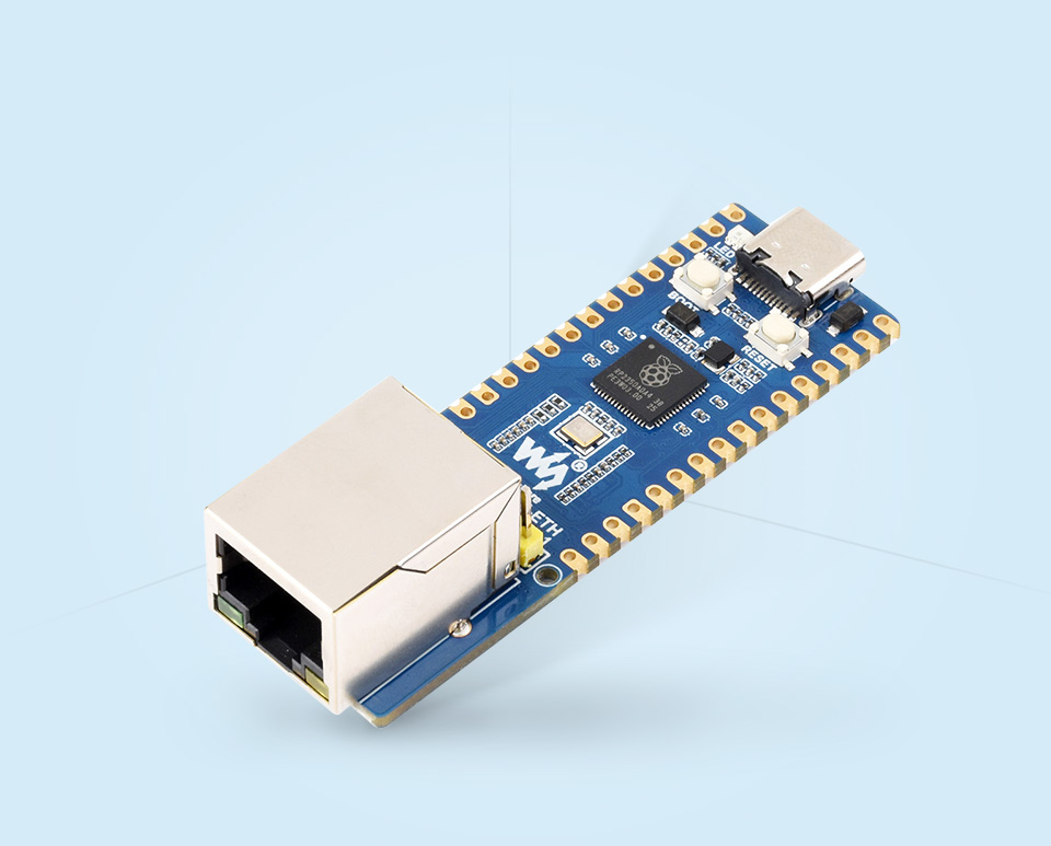 RP2350-POE-ETH 开发板正面图 支持 PoE 供电