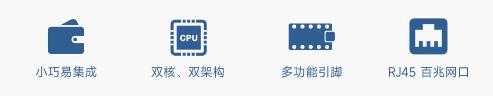 RP2350-POE-ETH 特性图标 双核双架构 百兆网口