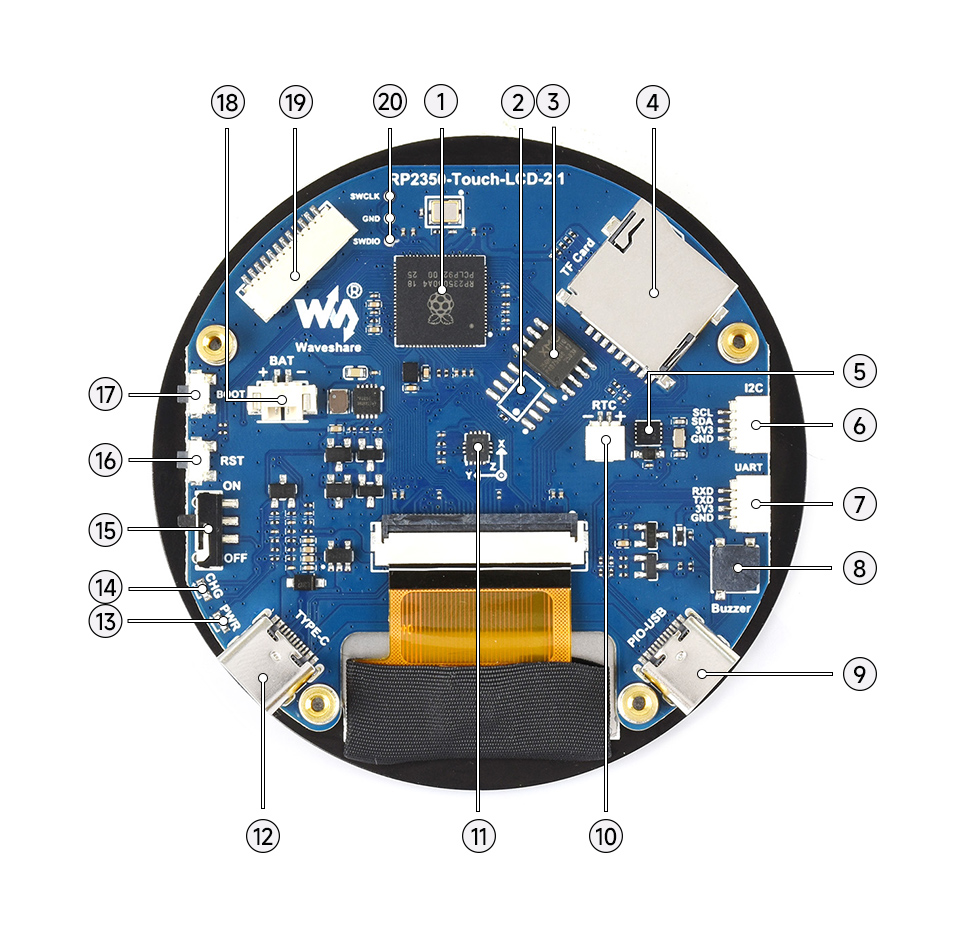 2.1 英寸电容触控屏开发板资源简介