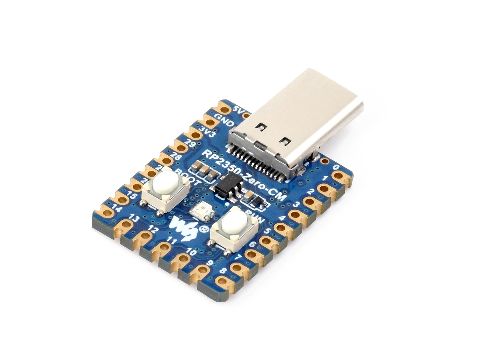 RP2350-Zero 迷你开发板 双核双架构 Type-C公头 12路PIO可编程引脚 邮票孔可焊接