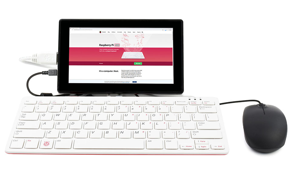 树莓派Raspberry Pi 400键盘型主板加7英寸屏幕