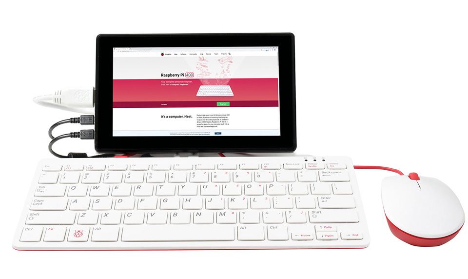 树莓派Raspberry Pi 400键盘型主板加7英寸屏幕