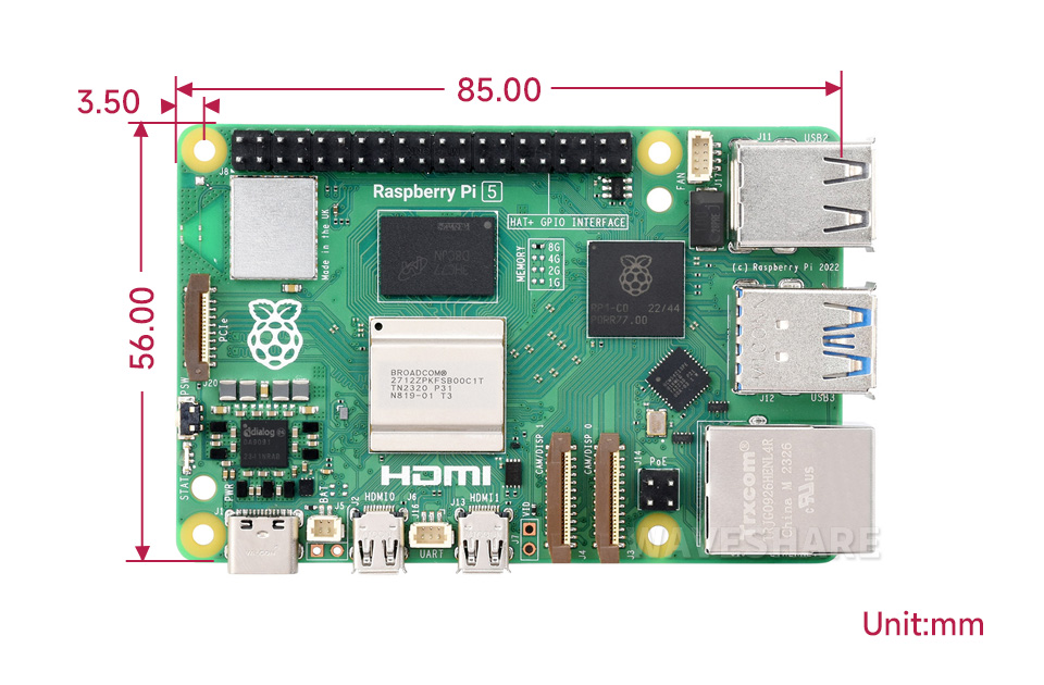 Raspberry Pi 5 8GB 树莓派5代 BCM2712处理器 2.4GHz四核64位Arm Cortex-A76 采用 ...