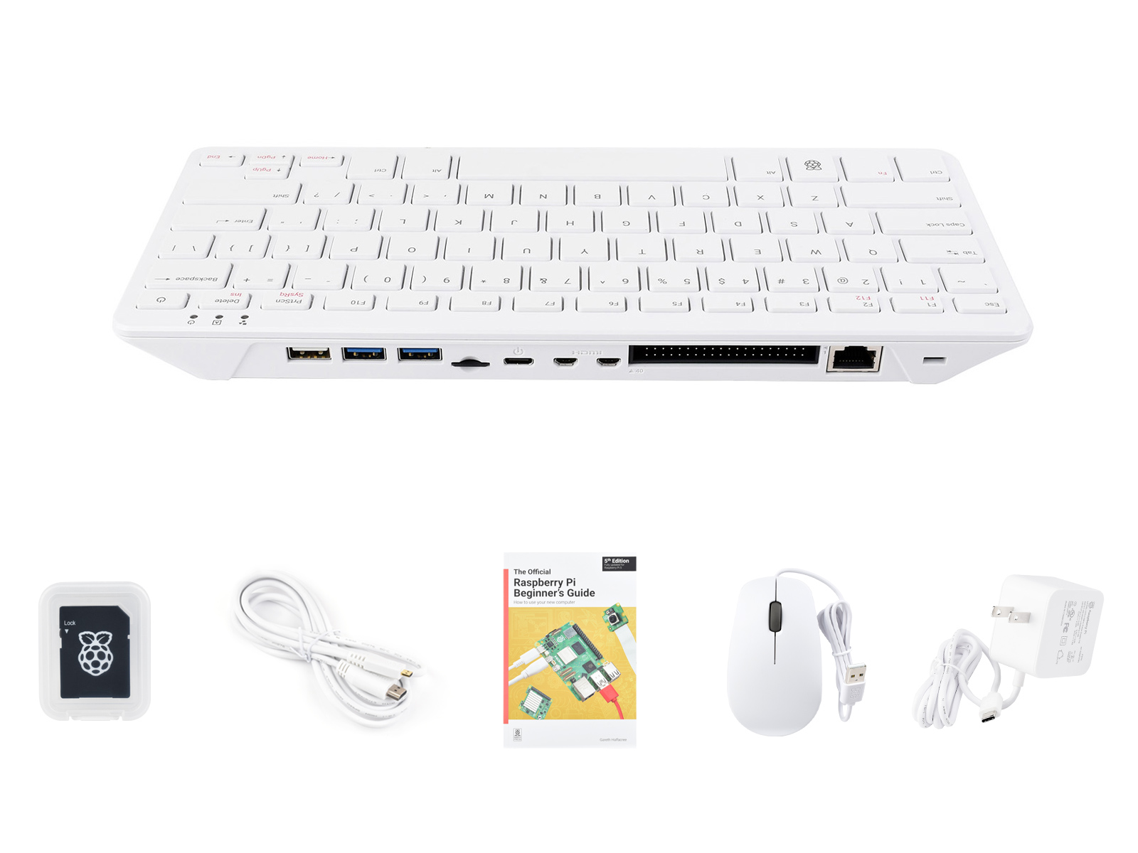 树莓派Raspberry Pi 500键盘型个人电脑官方基础套餐4核WIFI蓝牙双4K屏显（美式）内置树莓派官方32GB MicroSD卡