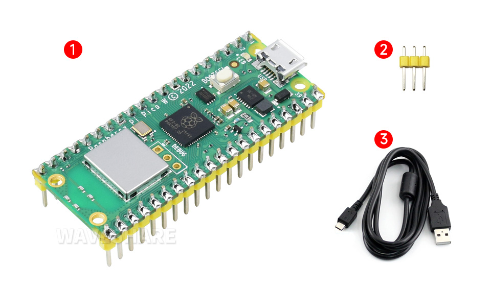 Raspberry-Pi-Pico-W-M 新型微控制器迷你开发板配置清单