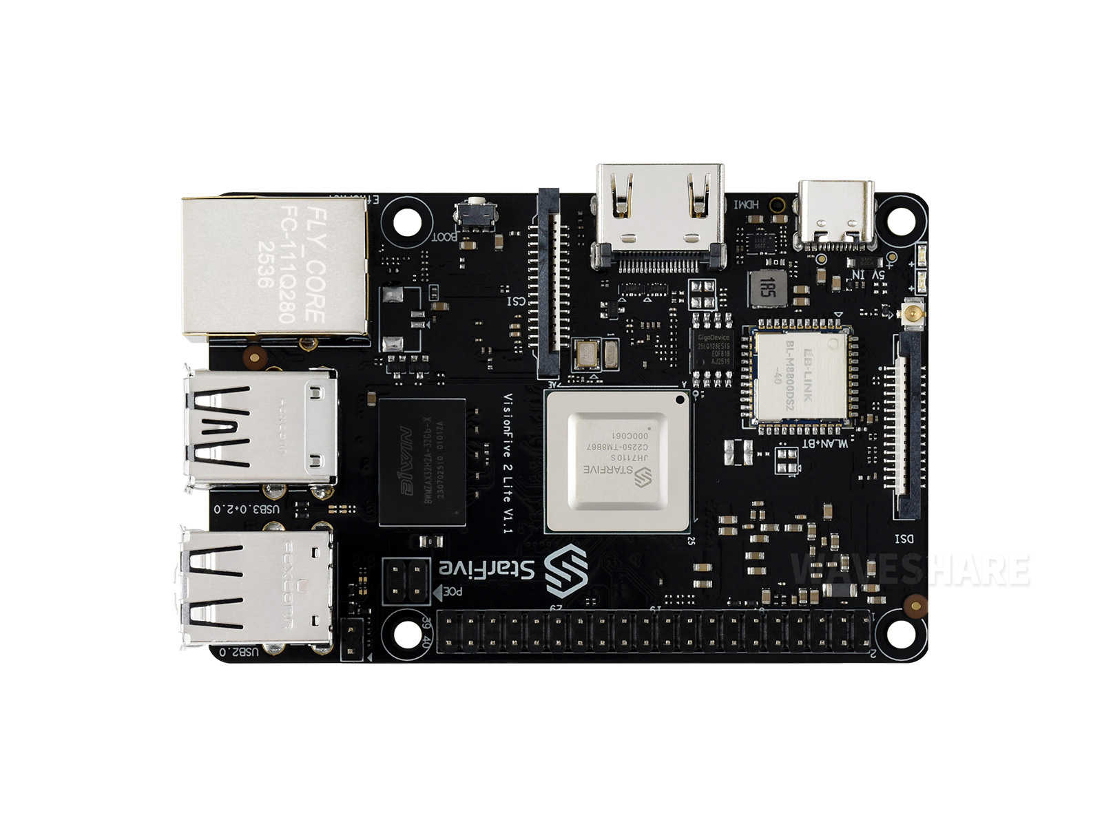 VisionFive2 Lite RISC-V 单板计算机 搭载 JH-7110S 处理器 集成 3D GPU 基于 Linux 开发