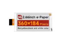 2.66寸e-Paper红黄黑白四色电子墨水屏裸屏 360×184像素 SPI通信