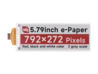 5.79寸e-Paper红黑白三色电子墨水屏裸屏 792×272像素 SPI通信