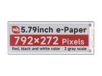 5.79寸e-Paper红黑白三色电子墨水屏模块 792×272像素 SPI通信